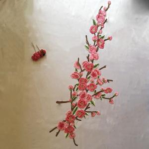 China Hot Fix Motif Wintersweet Embroidery Lace Flower China Nation Style wholesale