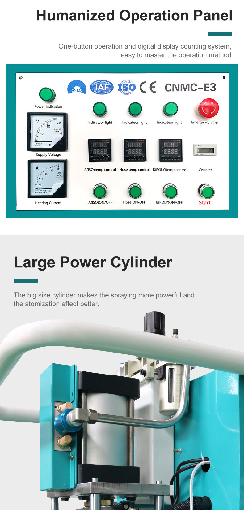 11MPa Polyurethane Spraying Machine 139kg Adjustable Feed Rate CNMC-E3