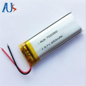 China 702050 Ultra Thin LiPo Battery 3.7V 650mAh Lithium Polymer Cell wholesale