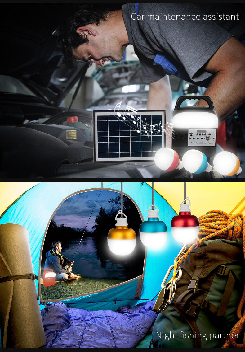 OEM 10000Hrs Indoor Outdoor Activity Solar Lighting And Usb Charging System