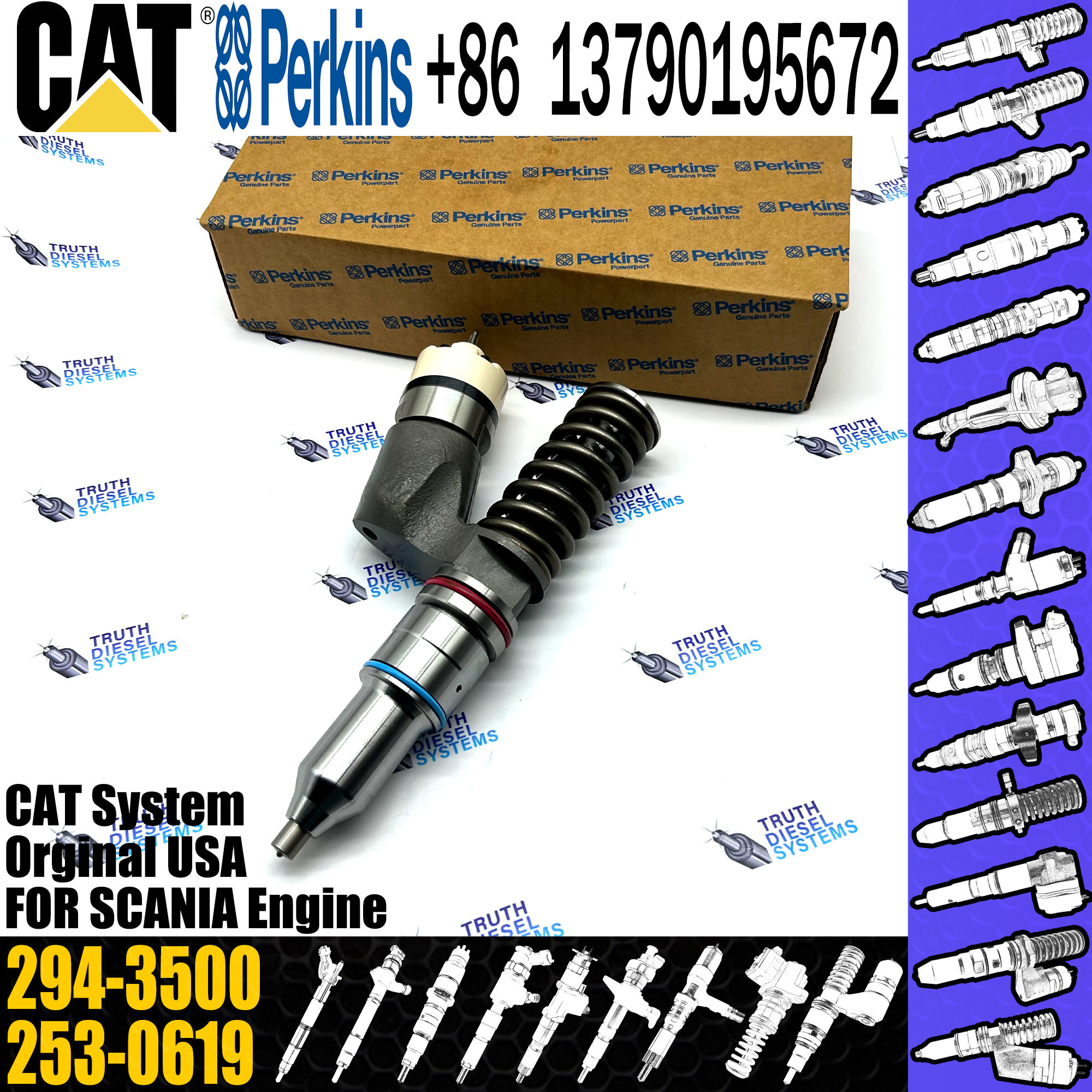 Excavators Machines C15 C18 engine fuel injector 289-0753 291-5911 294-3500 20R-1308 20R-2285