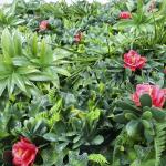 Wooden Frame Artificial Green Wall Indoor 42cm Waterproof