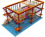 Outdoor Adventure Obstacle Course With Tube Slide ASTM Standard