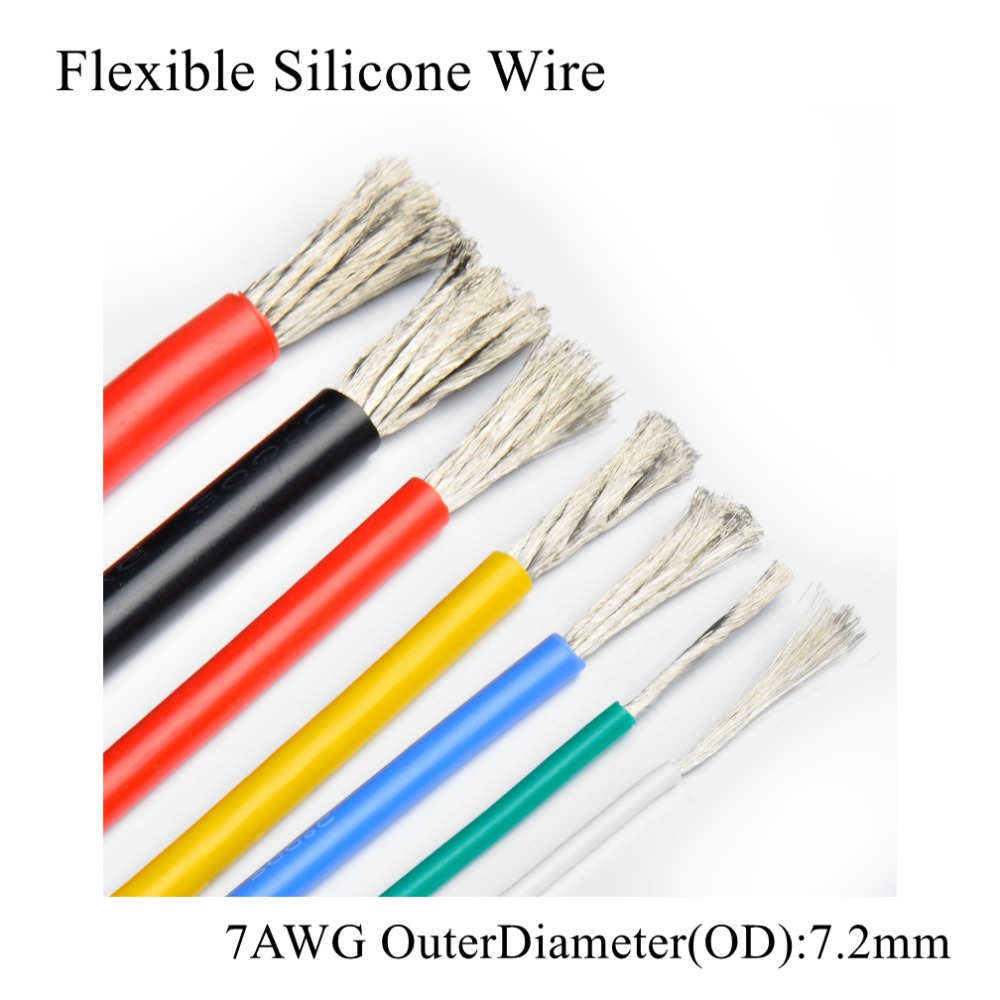 7AWG Silicone Rubber Insulated Wire 600V Tinned Copper 7.2mm OD