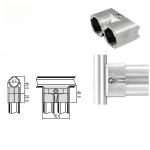 Lean Pipe Joint Aluminum Tube Connector Double Tube External Direct Head