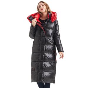 China FODARLLOY 2022 warm hooded cotton-padded clothes slim long down winter jackets women coats wholesale