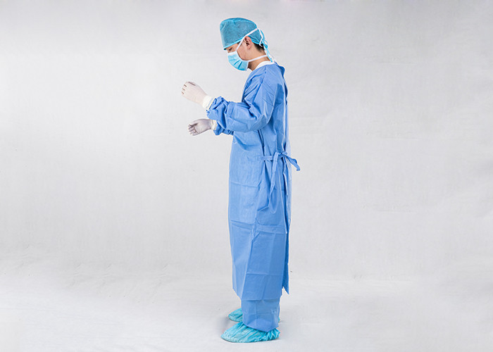 Reinforced Blue SMS Disposable Surgical Gown