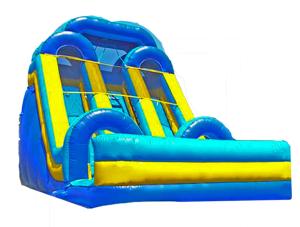 China Blue Color Huge outdoor Two Lane Inflatable Slide For Rentals wholesale