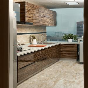 China High Glossy Cabinet Acrylic Brown Color Kitchen Cabinets PVC Kitchen Cabinets wholesale