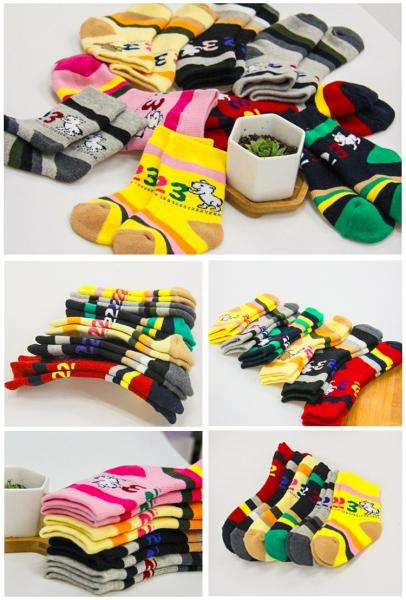 2017 Cotton95%Spandex 11*12cm Cheap Colorful Dog Number Pattern Cotton Ruffle Newborn Baby Toddlers Winter Children Sock