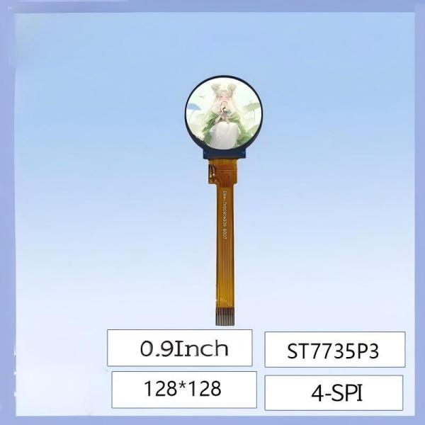 0.9-Inch TFT LCD Round Display | 128×128 Resolution, ST7735 Driver Chip, HD Sharp Image, Compact Design for Smart Wearables & Mini Electronic Devices