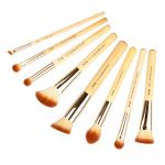 Jessup 8pcs Bamboo Makeup Brushes Set Premium Synthetic Hair