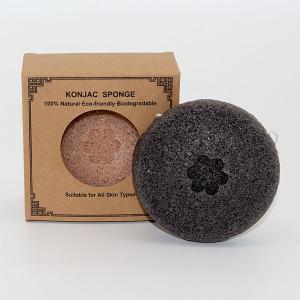 China Natural Green Tea Konjac Exfoliating Round Face Sponge 7cm*7cm*3.5cm wholesale