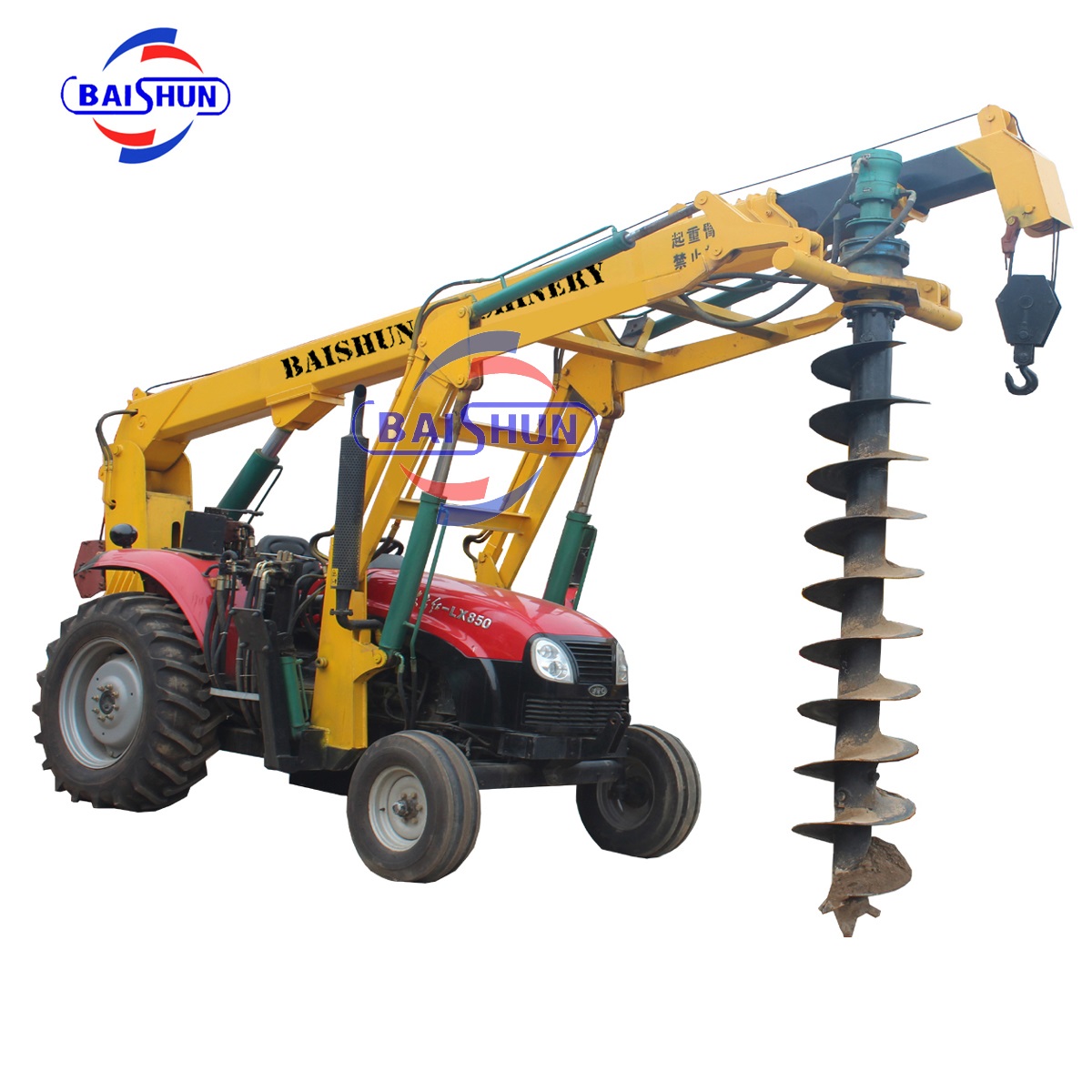 High Performance Hydraulic pole master electric pole erecting crane & digging hole machine