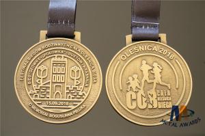 China Custom Made Die Cast Metal Medals Background Sanded / Award Coins Medallions wholesale
