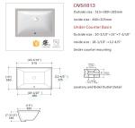 Stains Resistant Ada Bathroom Sink 17" Rectangular Undermount Bathroom Sink