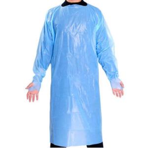 China CPE Plastic Waterproof And Oil-Proof Isolation Clothes Gown 10pcs wholesale