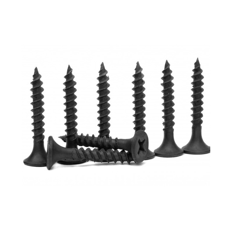 Black Phosphated Fine Thread #2 Phillips Bugle Head Drywall Screws - #6x25mm