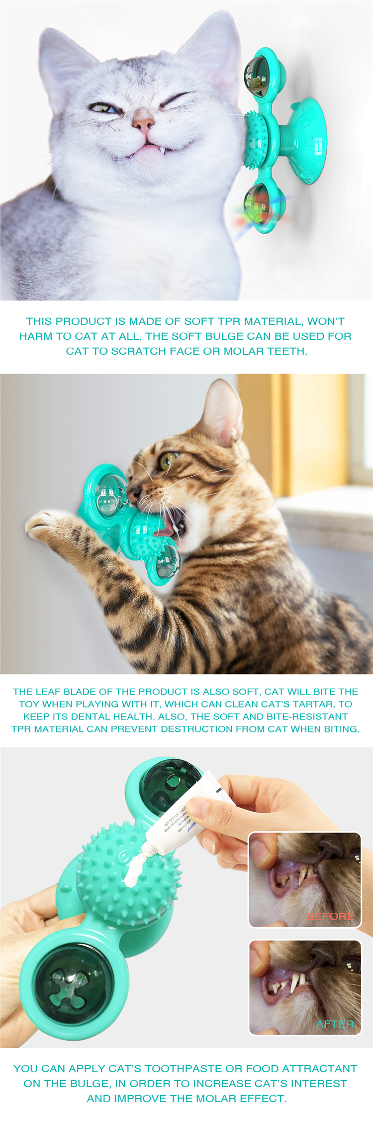 2021 Hot Seller Pet Cat Puzzle Interaction With Spinning Turning Windmill Cat Toy