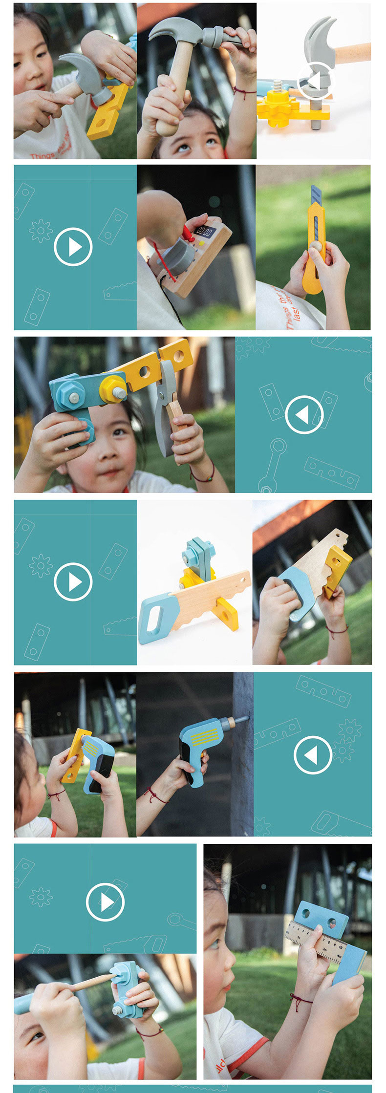 Wooden Toy Children Role Playing Engineer Set for Unisex Repairer Simulation Home Set
