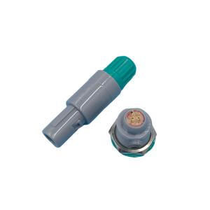 China Green IP66 Plastic Push Pull Connector 4 Pin With Electrical Wire wholesale