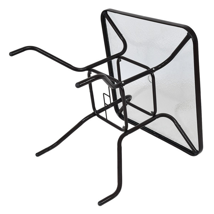 Balcony Garden Leisure Furniture Metal Tempered Glass Square Round Coffee Dining Table