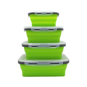 China FLGB Approved BPA Free Silicone Folding Lunch Box Microwavable wholesale