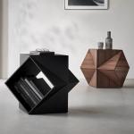 Matt Finish Round End Table Natural Oak Veneer Side Table