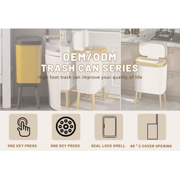 Household Intelligent Induction Electronic Motion Double Open Lid Large Capacity Plastic Trash Can