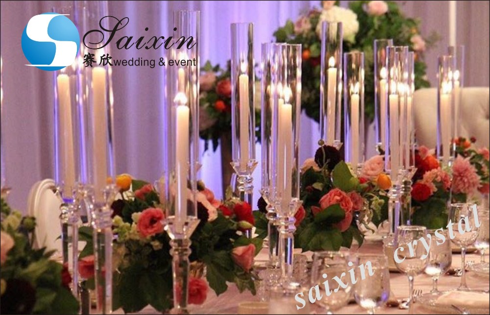 10 Arms Plated Gold Candelabra Candle Holder Standing Chandelier 1m Base 180cm