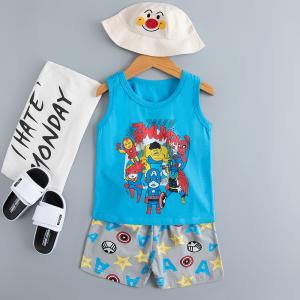 China Hero Alliance versatile Cartoon Printed Nightwear / Cotton Pajama Sets Moderate Tightness wholesale
