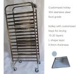 Commercial Food Dehydrator Tray SUS304 Rack Trolley