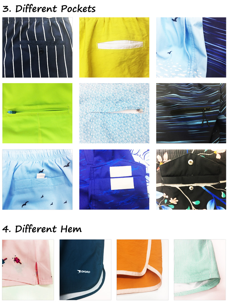 Mens Beach Trunks Soft Mesh Liner Skin Friendly Spcious Front Side Bright Colors