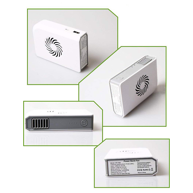 Li Batttery Light Indication 6000mAh Rechargeable Cooling Fan