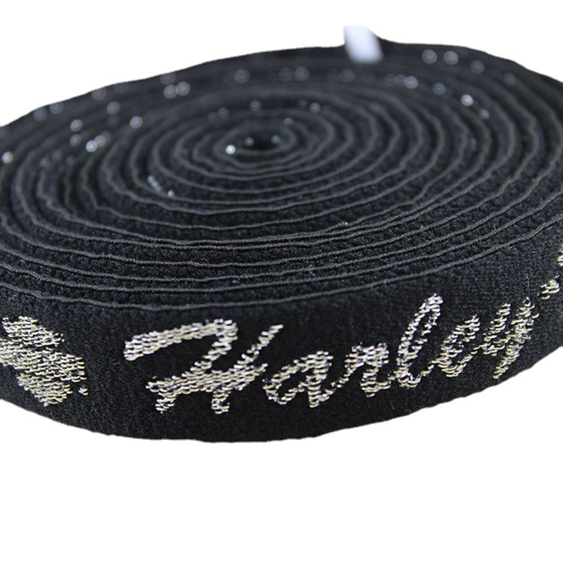 Black 20mm Jacquard Elastic Webbing Polyester Rubber Elastic For Dress
