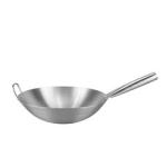 Sanding Single Handle Kitchen Wok Pan Chinese Stainless Steel 201