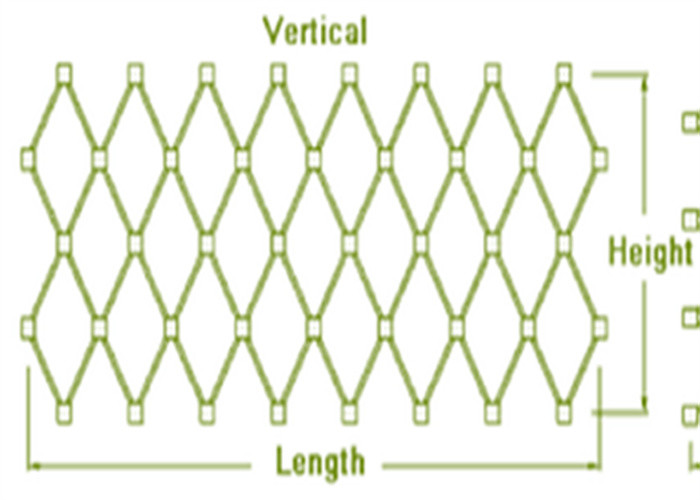 Corrosion Resistant Stainless Steel Wire Rope Fence / 80mm Woven Wire Mesh Balustrade