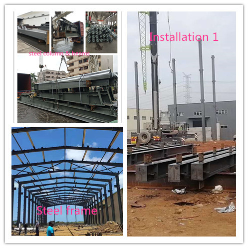 S275 Material Garage Steel Frame , Industrial Garage With Hot Dipped Galvanizing