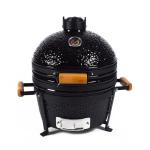 Black Ceramic Kamado Charcoal Grill 16 Inch Premium Mini Tabletop