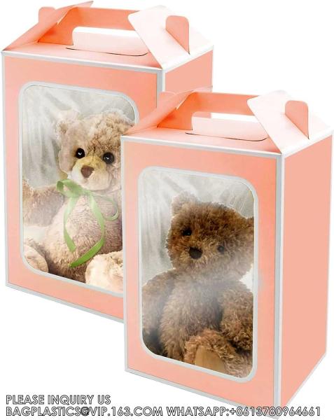 Gift Boxes, Tote Paper Bags With Transparent Window Flower Bouquet Paper Gift