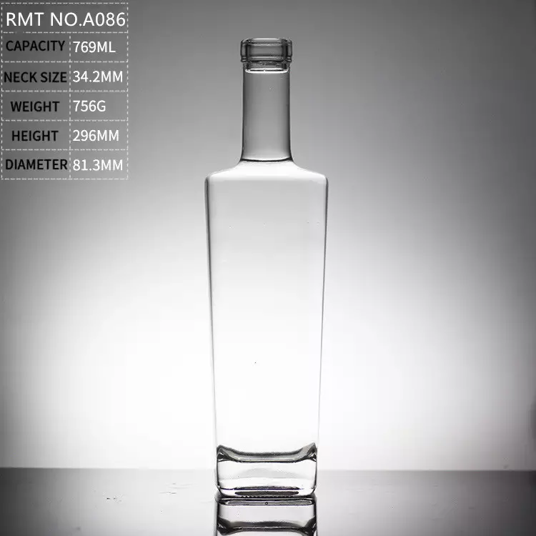 700ml Pewter Metal Labels Rum Whisky Vodka Gin Spirits Glass Wine Bottle Empty Bottle Of Whisky