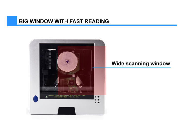 Supermarket POS Platform 1D Laser Barcode Scanner with and 15.2cm/6.0in Depth of Field