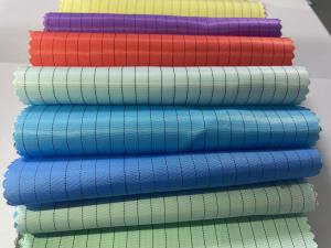 China 110gsm 5mm Stripe Design Anti Static ESD Antistatic Woven Fabric For Industrial Garment Making wholesale