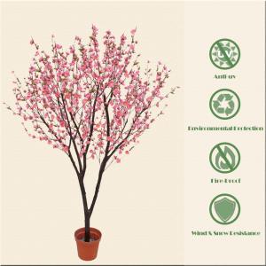 China 180cm Potted Cherry Blossom Tree Decoration Plant Artificial Flower Bonsai on sale