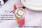 Fashion design wrist watch with colorful pu leather strap and diamond inset dial