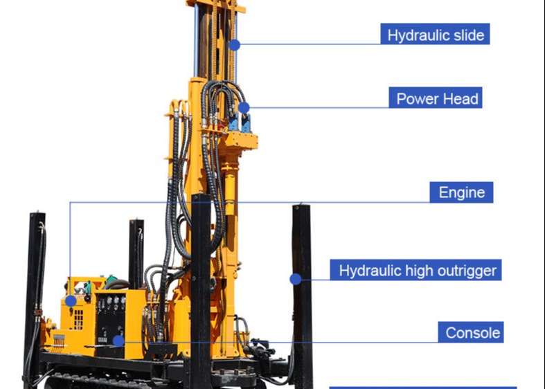 180 Meters Customized Borewell Crawler Mounted Drilling Rig Machine For Water Well Drilling