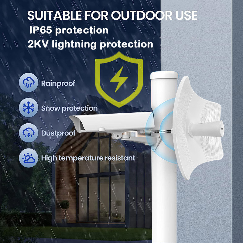 5.8G High Power 20KM Long Distance Wireless Bridge 300Mbps Waterproof