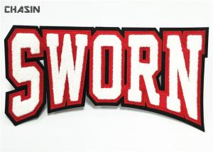 China Large Chenille Letter Patches Double Felt Background Personalized Embroidered Badges wholesale