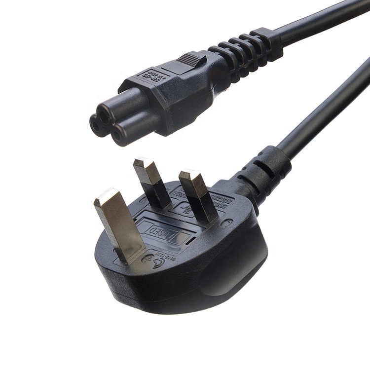 Black/Customized AC Plug IEC60320 C13 C5 With 3 Pin Power Cord UK BS Standard 10A-16A Rated Current Supply Power Cable