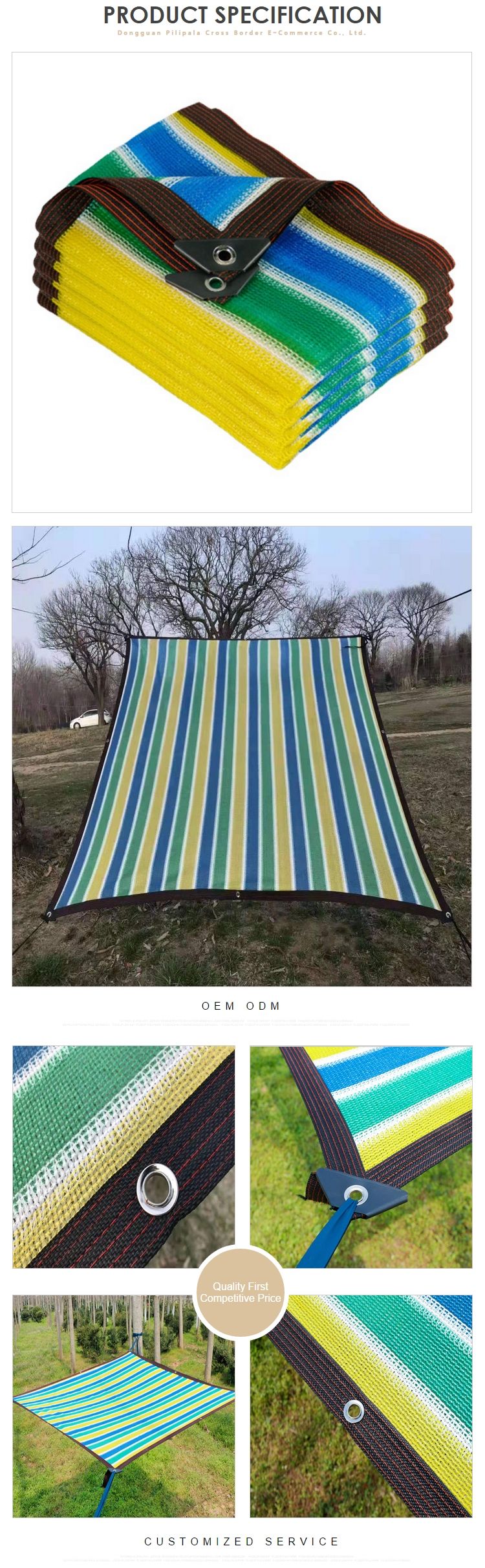 90% Reinforced Grommets Greenhouse Shade Cloth For Pool Patio